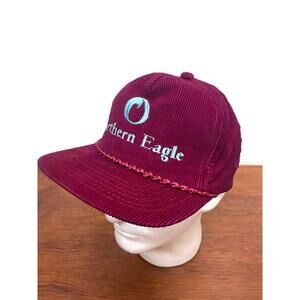 Vintage Northern Eagle‎ Trawler Logo Red Corduroy Rope Brim Snapback Trucker Hat